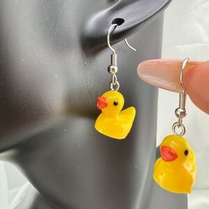 Cute Yellow Duck Earrings – Fun Kawaii Dangle
